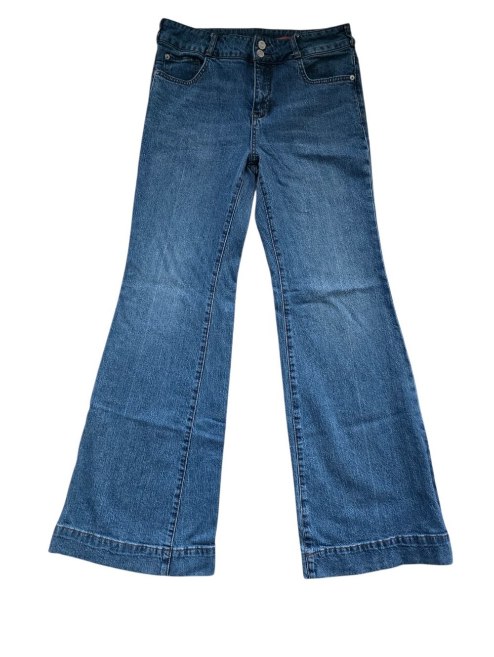 Pilcro Women's Blue Flare Wide-Leg Jeans 29